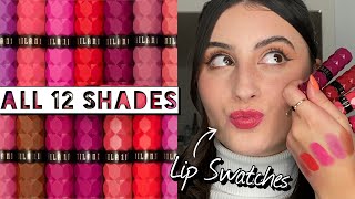 MILANI COLOR FETISH SHINE LIPSTICKS LIP SWATCHES amp REVIEW  All 12 Shades [upl. by Ahsikram]