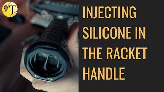 Injecting silicone in the racket handle [upl. by Ynots124]