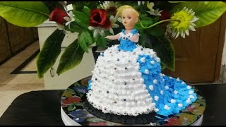 How To Make Doll Cake At Home  Barbie Doll Cake Recipe  Cook With Muzna [upl. by Ellirpa]