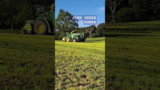 John Deere 9700i on Demo and JD 6155R 4th Cut Silo 310824  john deere [upl. by Aimehs455]