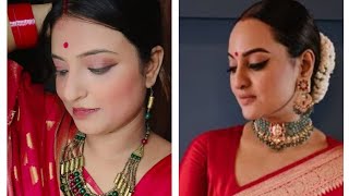 Sonakshi Sinha Reception look Recreation 😍I Tips amp Tricks [upl. by Colinson]