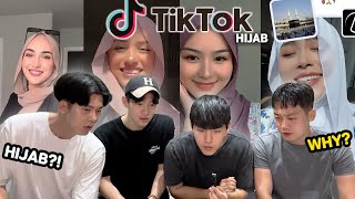 Korean guys react to Hijab TikTok surprise [upl. by Larrad]