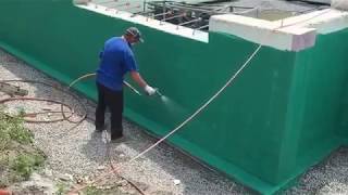 RubRWall Waterproofing SprayApplied to an Insulated Concrete Form Foundation [upl. by Nalyr]