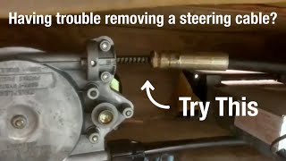 How to remove a steering cable on a boat [upl. by Ylatfen]