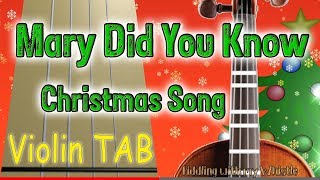 Mary Did You Know  Christmas song  Violin  Play Along Tab Tutorial [upl. by Audra]