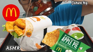 ASMR McD Spicy Tomato Chicken Wrap with Apple Pie Eating Sounds by Jshen Ng 151 [upl. by Naegem629]