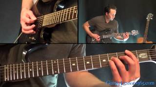 Metallica  One Guitar Lesson Pt2  All HeavyDistorted Rhythm Parts [upl. by Arimihc]