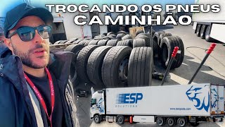 Trocando os Pneus do Caminhão  A quinta roda do VOLVO FH sendo trocada [upl. by Auqinot671]