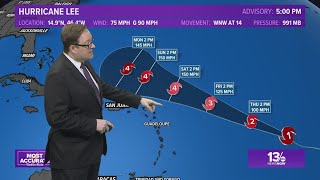 Tracking the Tropics Hurricane Lee strengthens from tropical storm [upl. by Ttiwed]