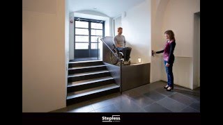 Stepless by Guldmann Model E  Stairs convert into a platform lift [upl. by Brahear]