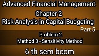 6th sem bcom AFM Ch 2 Risk Analysis in Capital Budgeting Method 3 Sensitivity Method problem 2 [upl. by Vezza]