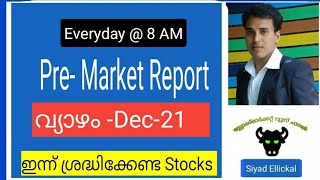 Pre Market News  Stock Market News Malayalam  Stock Market Kerala [upl. by Kcirdnek]