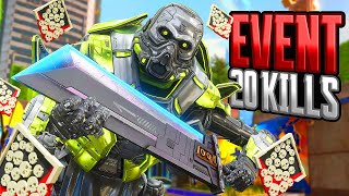 Caustic 20 KILLS SWORD Event Apex Legends Gameplay Season 19 [upl. by Ahsieit333]