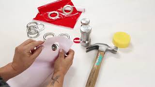 How to make eyelets  grommets application 40mm 28 mm [upl. by Abagail717]