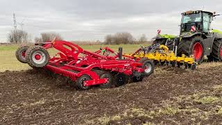 CLAAS Xerion with HORSCH Joker 6RT and Grange Machinery Toolbar [upl. by Hgielram]