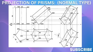 Projection of prisms Normal type Square prism Pentagonal prism [upl. by Claudie]