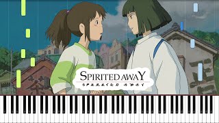 Always With Me  Spirited Away Easy Piano Cover  Sheet Music 4K [upl. by Kip906]