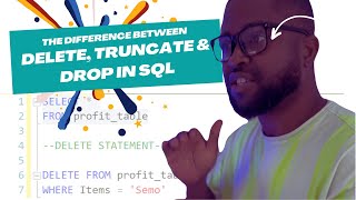 DIFFERENCE BETWEEN DELETE TRUNCATE amp DROP IN SQL IN YORUBA [upl. by Chatwin]