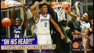 Josh Hall CAUGHT A BODY Moravian Prep v Concord First Assembly Raw Game Highlights [upl. by Sessylu]