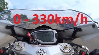 MV Agusta F4 RR  Acceleration 0330kmh amp Startup amp Exhaust Sound amp Dyno [upl. by Akibma380]