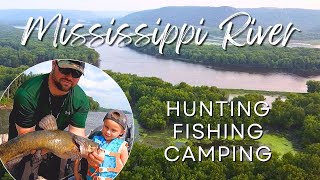 Mississippi River Sandbar Camping FishingWhitetail Catch Clean Cook [upl. by Osi]