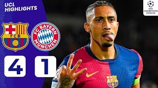 Barcelona vs Bayern Munich 41 Highlights amp All Goals 2024  Raphinha Hattrick Masterclass [upl. by Eppesiug689]