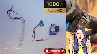 Light for cycle with 9 volt battery with switch💥💥🔥🔥 [upl. by Dazhahs]