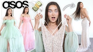 TRYING ON PROM DRESSES FROM ASOS MOST BEAUTIFUL PRINCESS DRESSES [upl. by Acherman]