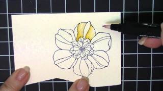 Watercoloring made easy with Stampin Up blender pens and markers [upl. by Arek]