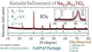 Rietveld Refinement of Xray Diffraction Data of NBT Using FullProf Package  Part III [upl. by Einahpad970]