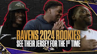 Ravens Rookies See Their Jerseys for the First Time  Baltimore Ravens [upl. by Ingvar]