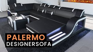 Ledersofa Palermo mit Couchtisch und Schlaffunktion I Sofa Dreams Deutschland [upl. by Rehpotsirahc]