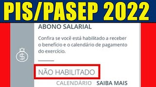 PISPASEP 2022 NÃO HABILITADO O QUE FAZER PARA RECEBER O ABONO SALARIAL 2022 COMO CONSULTAR O PIS [upl. by Gil]