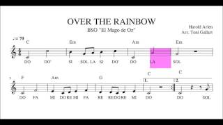 OVER THE RAINBOW Partitura  playalong flute recorder flauta violín oboe  fagot [upl. by Ym347]