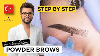 Powder Brows training  Step by Step  Permanent Make up course  Powder Brows Certification [upl. by Medin777]