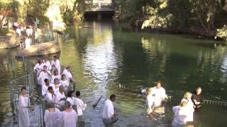 Baptism  Jordan River Israel Tour [upl. by Leotie]