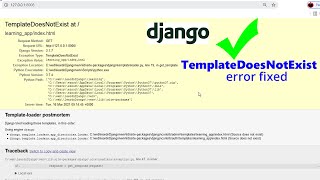 How to fix error template doesnot exist in django  Fixing django templates error  django tutorial [upl. by Holden5]