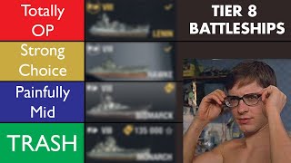 The Best Tier 8 Battleships in World of Warships  Quickfire Ranked Battles Tier List [upl. by Shiri187]