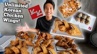 ALL YOU CAN EAT CHICKEN WING BUFFET DESTROYED  Unlimited Korean Fried Chicken Buffet in Singapore [upl. by Glassman]