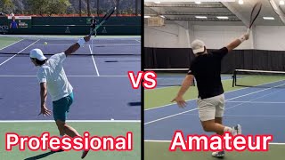 Pro vs Amateur One Handed Backhand Comparison Tennis Technique Explained [upl. by Rashida]