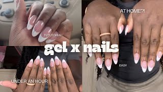 Easy Gel X Nails At Home Tutorial [upl. by Valsimot]