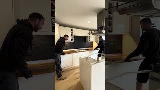 Removing Old Worktops shorts kitchencountertops kitchen kitchendesign interiordesign [upl. by Tarabar419]