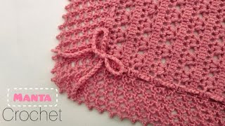 Mantita o cobija para bebe tejido a crochet gancho tutorial paso a paso [upl. by Birkle848]