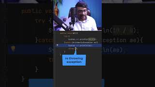 Java interview shorts 20  What is re throwing an exception in Java [upl. by Anneh]