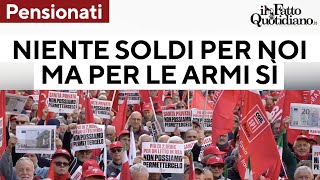 Pensionati in piazza quotNon ci sono soldi per le nostre pensioni ma si trovano per le armiquot [upl. by Ardnoed]