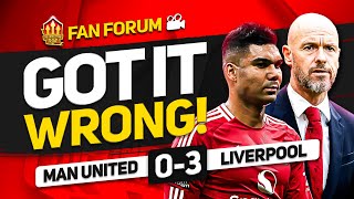 TEN HAG MESSED UP Man United 0  3 Liverpool  LIVE Fans Forum [upl. by Martica]