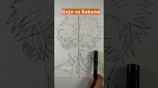 Drawing Gojo Vs Sukuna from Jujutsu Kaisen 😈 jjk art shorts [upl. by Sommer]