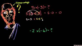 Porque é que multiplicar negativo por negativo dá positivo  Khan Academy em português 7º ano [upl. by Rodnas]