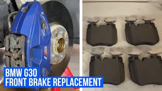 BMW G30F90  FRONT BRAKE REPLACEMENT [upl. by Ahselyt]