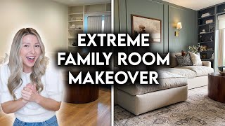 DIY EXTREME FAMILY ROOM MAKEOVER  MOODY ACADEMIA DESIGN [upl. by Anette618]